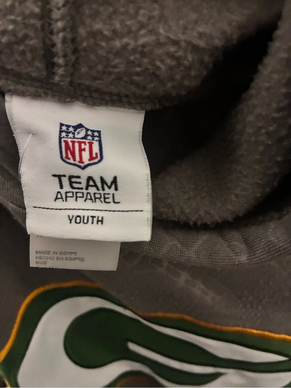 NFL Gray Hoodie with Green, White & Gold Logo